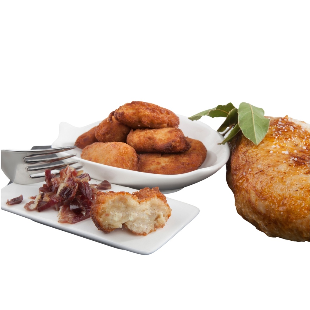 Croquetas de Pollo y Jamón. Caja 30ud. 30gr