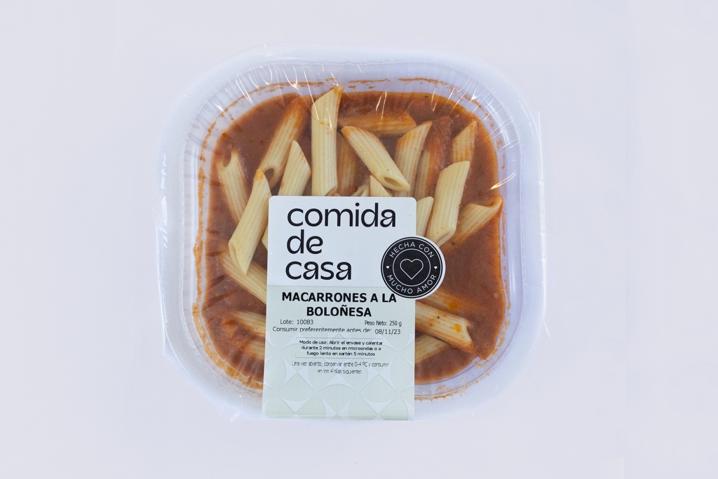 Macarrones a la Boloñesa. La Clásica. 250gr